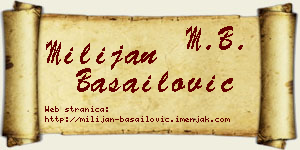 Milijan Basailović vizit kartica